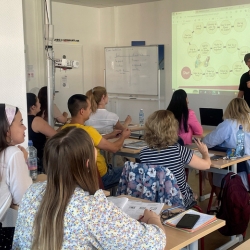 Students learning German for work in Germany